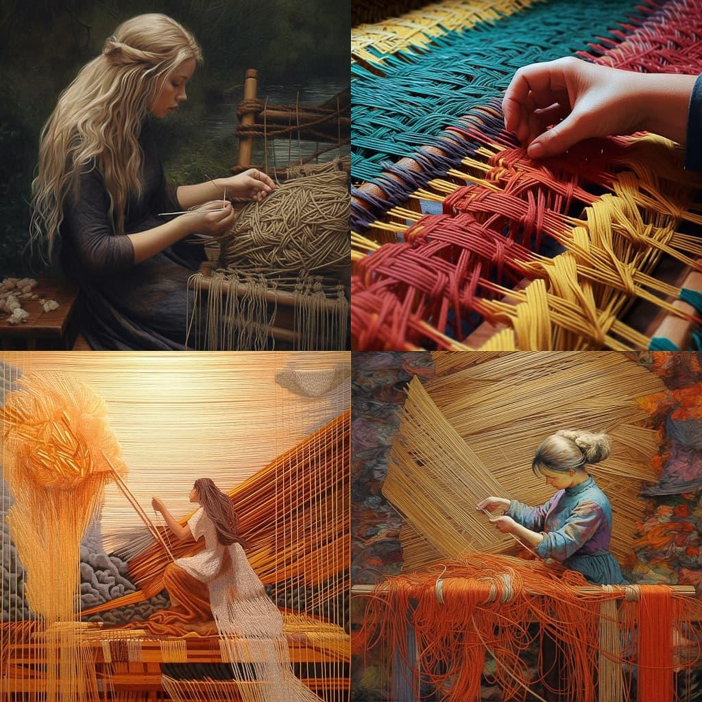 Weaving style, Midjourney V5.1, render 1 of 4