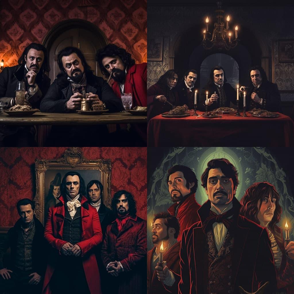What We Do In The Shadows style, Midjourney V5.1, render 1 of 4