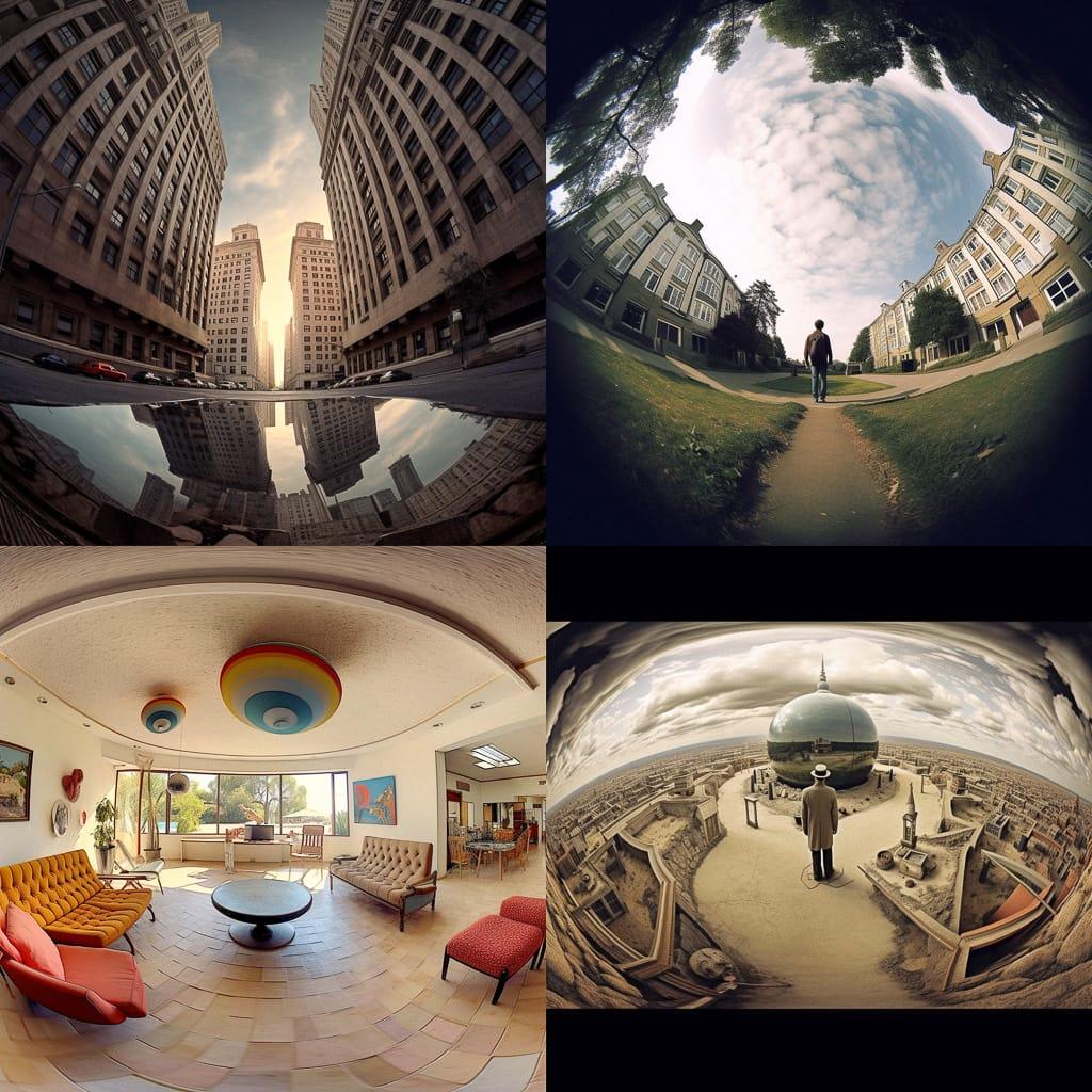 Wide-angle view style, Midjourney V5.1, render 1 of 4
