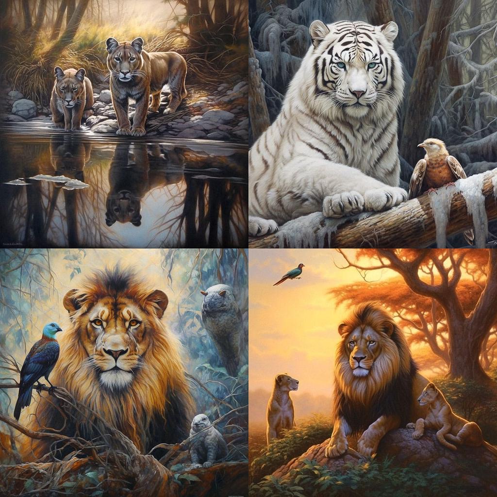 Wildlife Art style, Midjourney V5.1, render 1 of 4