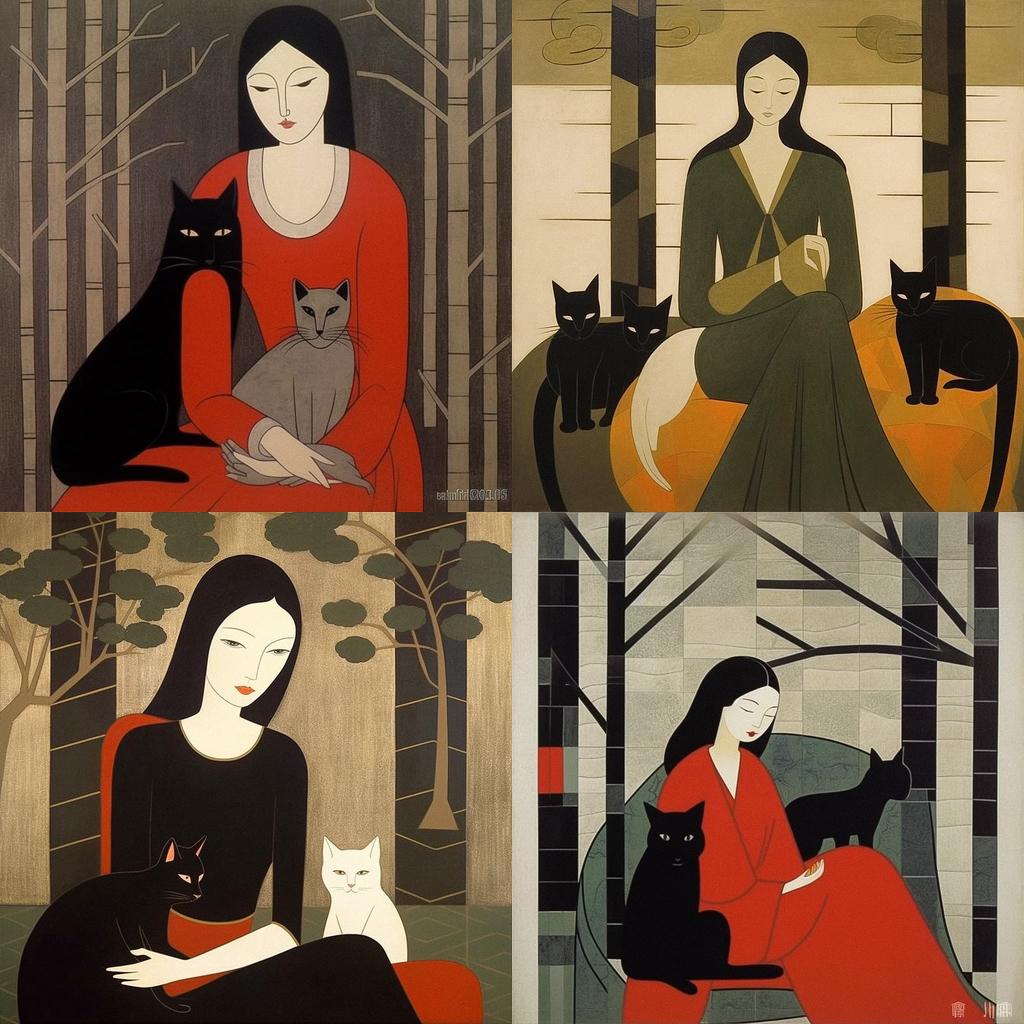 Will Barnet style, Midjourney V5.1, render 1 of 4
