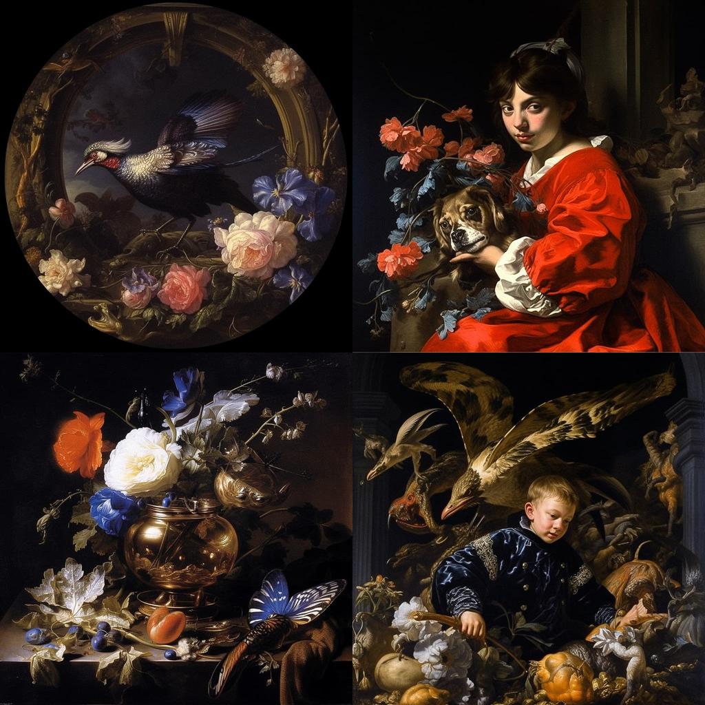Willem van Aelst style, Midjourney V5.1, render 1 of 4