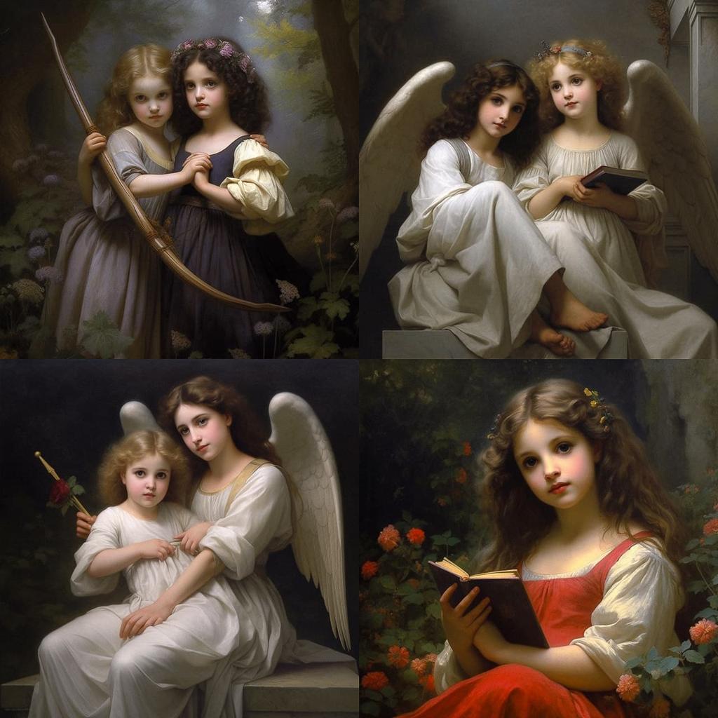 William-Aldophe Bouguereau style, Midjourney V5.1, render 1 of 4