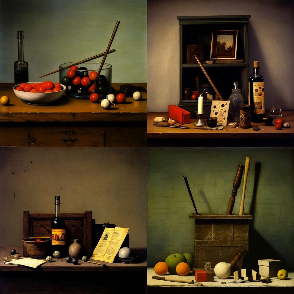 William Harnett style, Midjourney V5.1, render 1 of 4