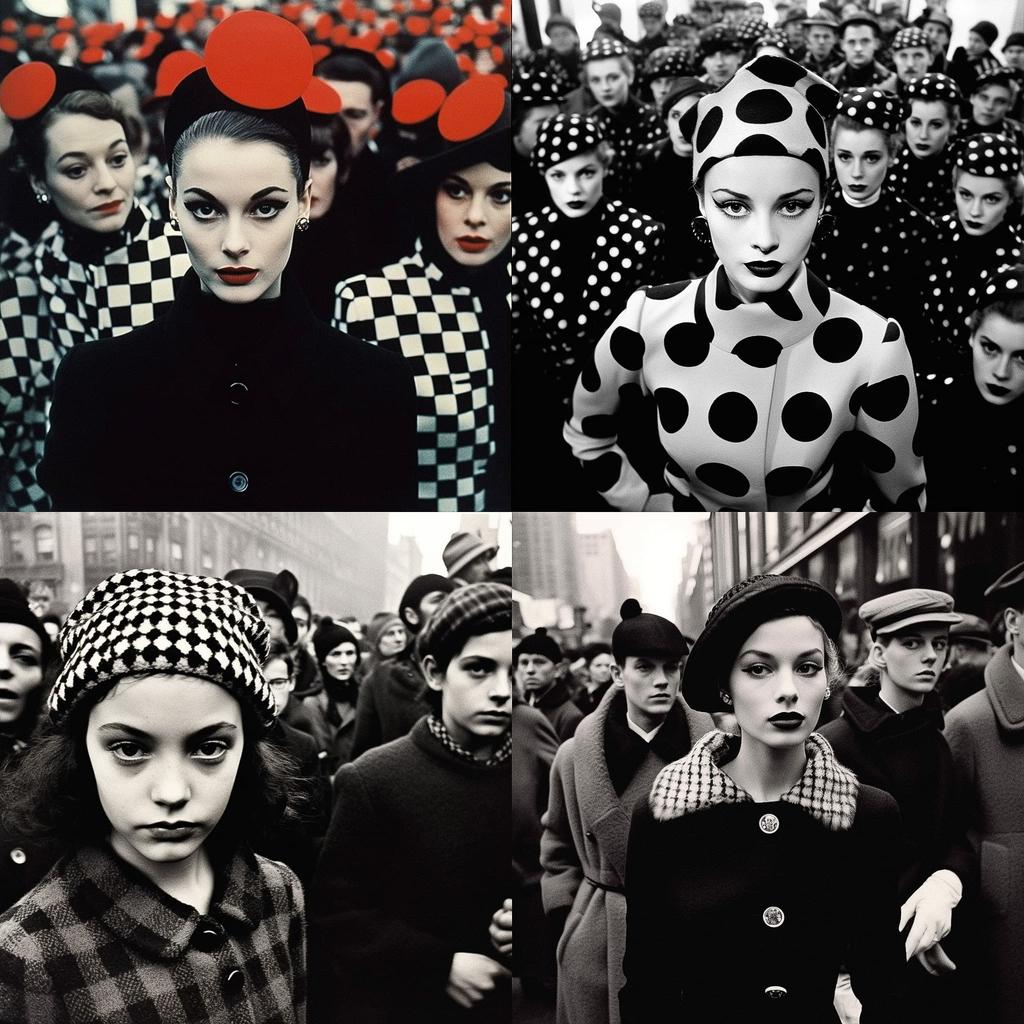 William Klein style, Midjourney V5.1, render 1 of 4
