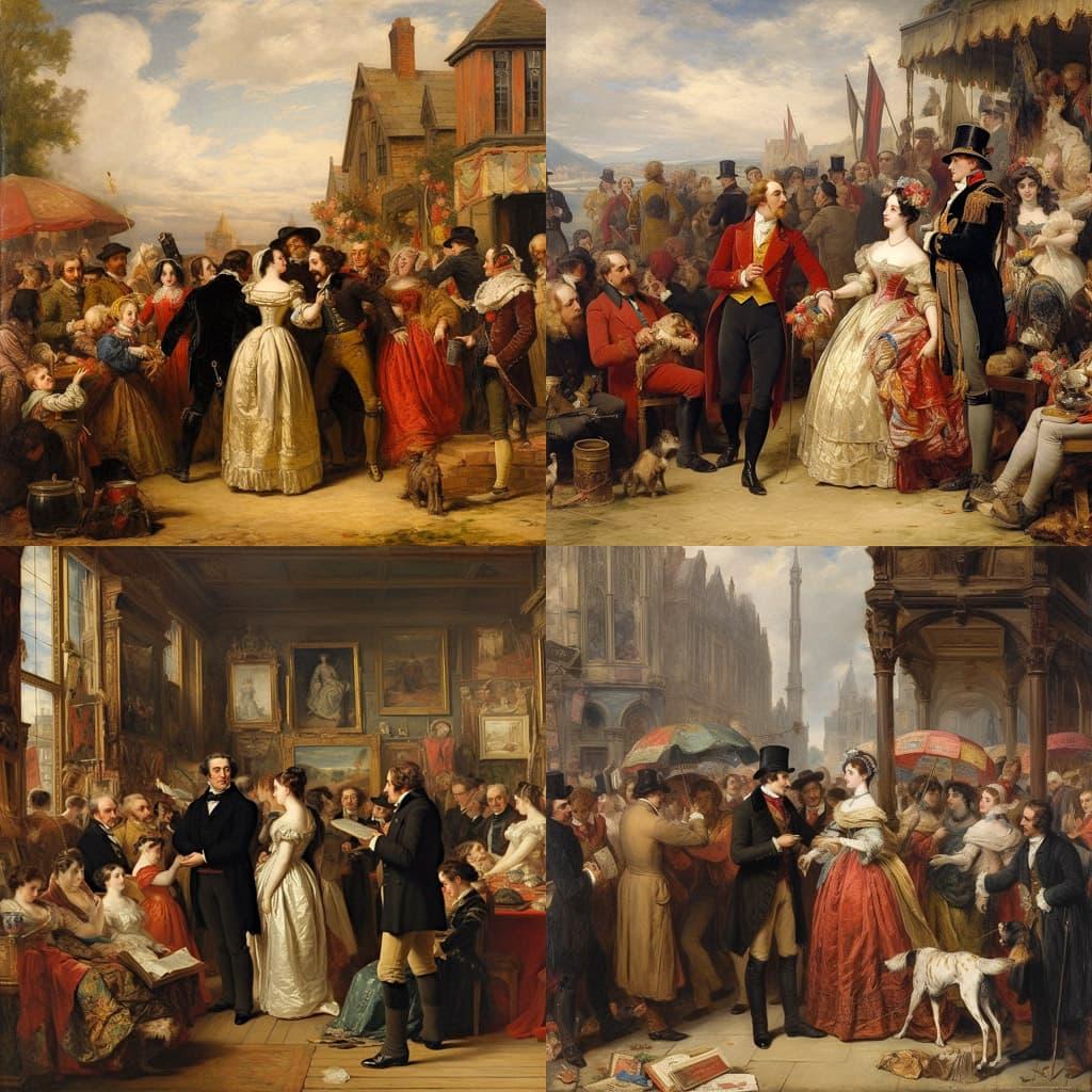 William Powell Frith style, Midjourney V5.1, render 1 of 4