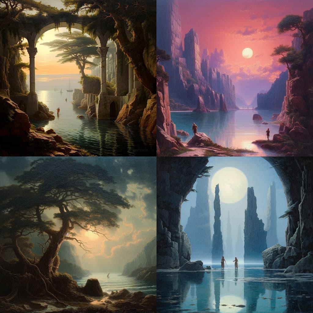 William Stanley Haseltine style, Midjourney V5.1, render 1 of 4