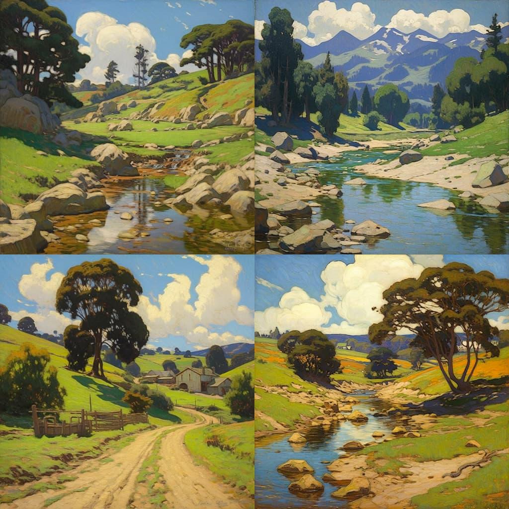 William Wendt style, Midjourney V5.1, render 1 of 4