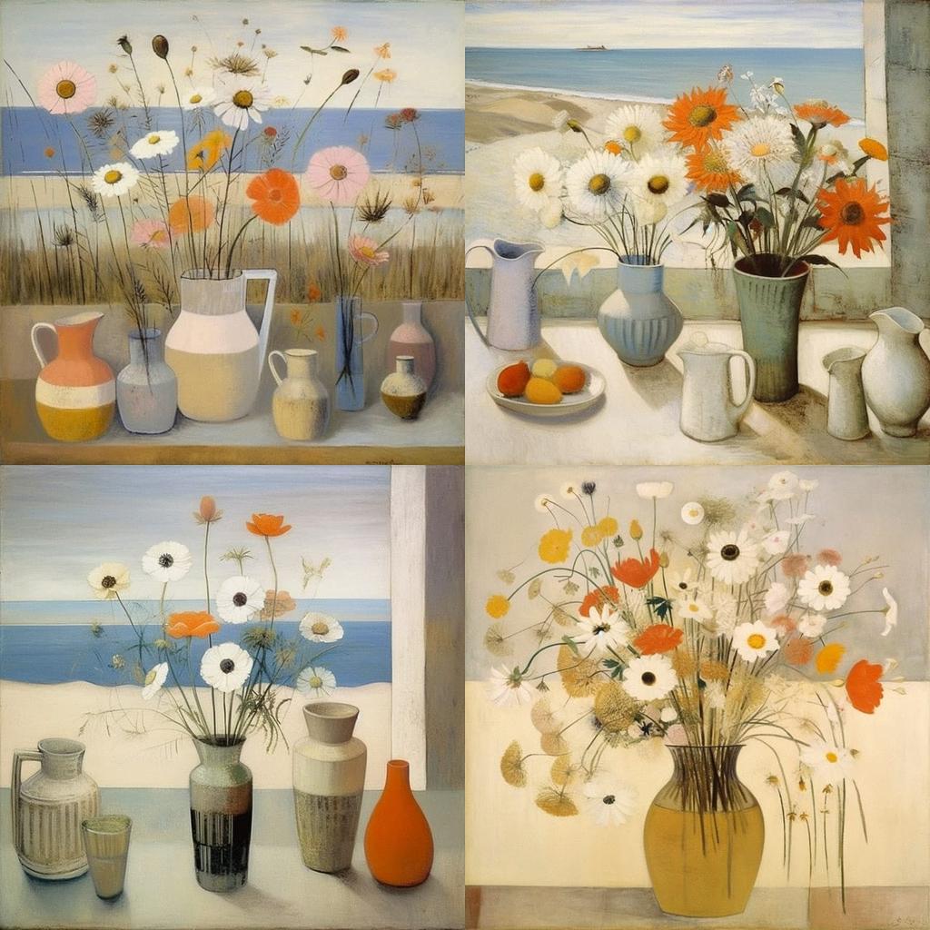 Winifred Nicholson style, Midjourney V5.1, render 1 of 4
