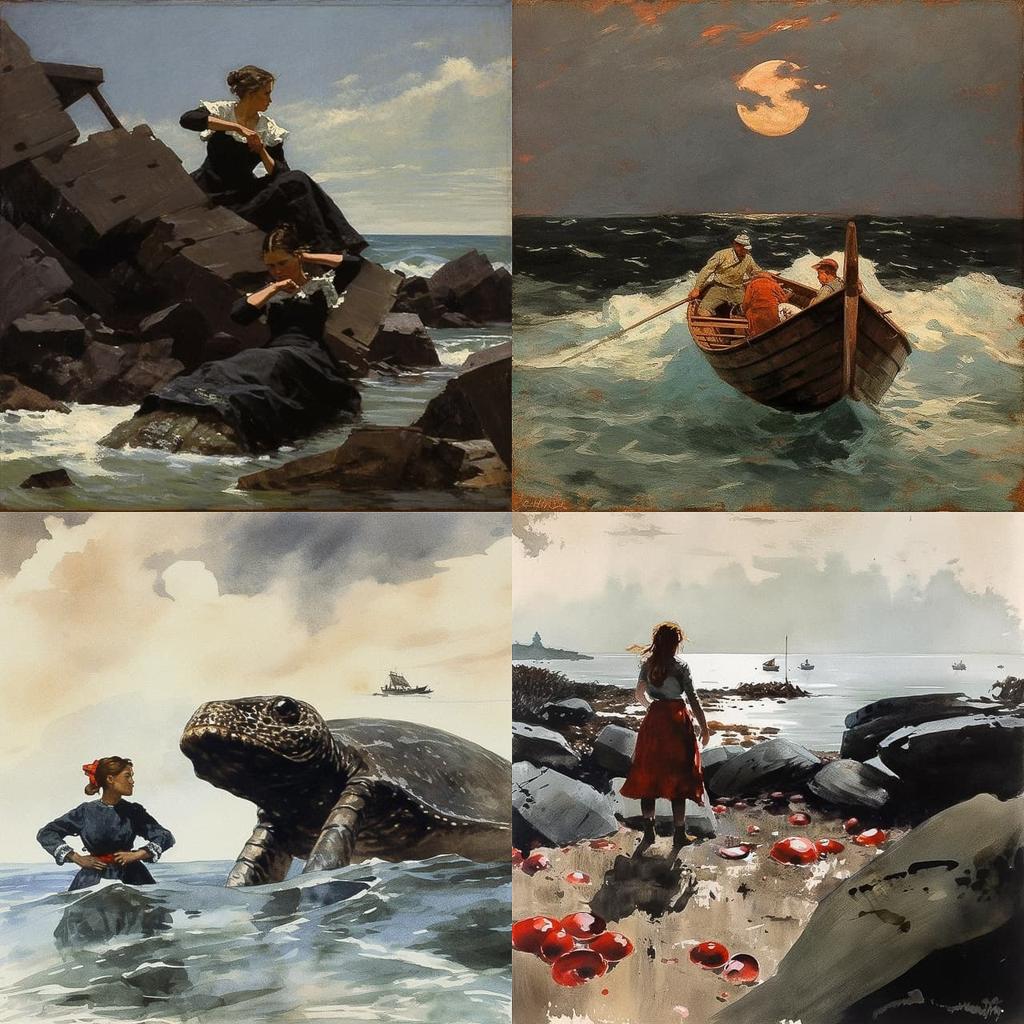 Winslow Homer style, Midjourney V5.1, render 1 of 4