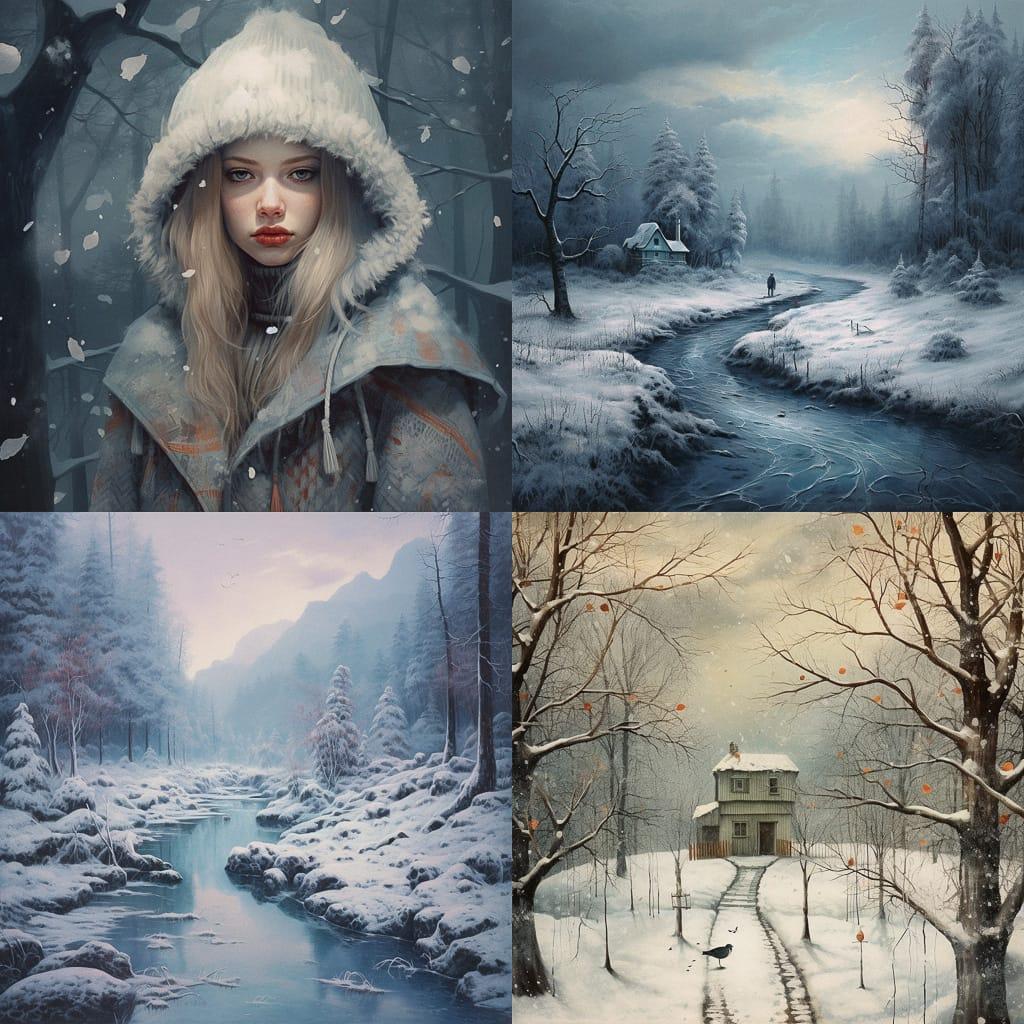 Winter style, Midjourney V5.1, render 1 of 4
