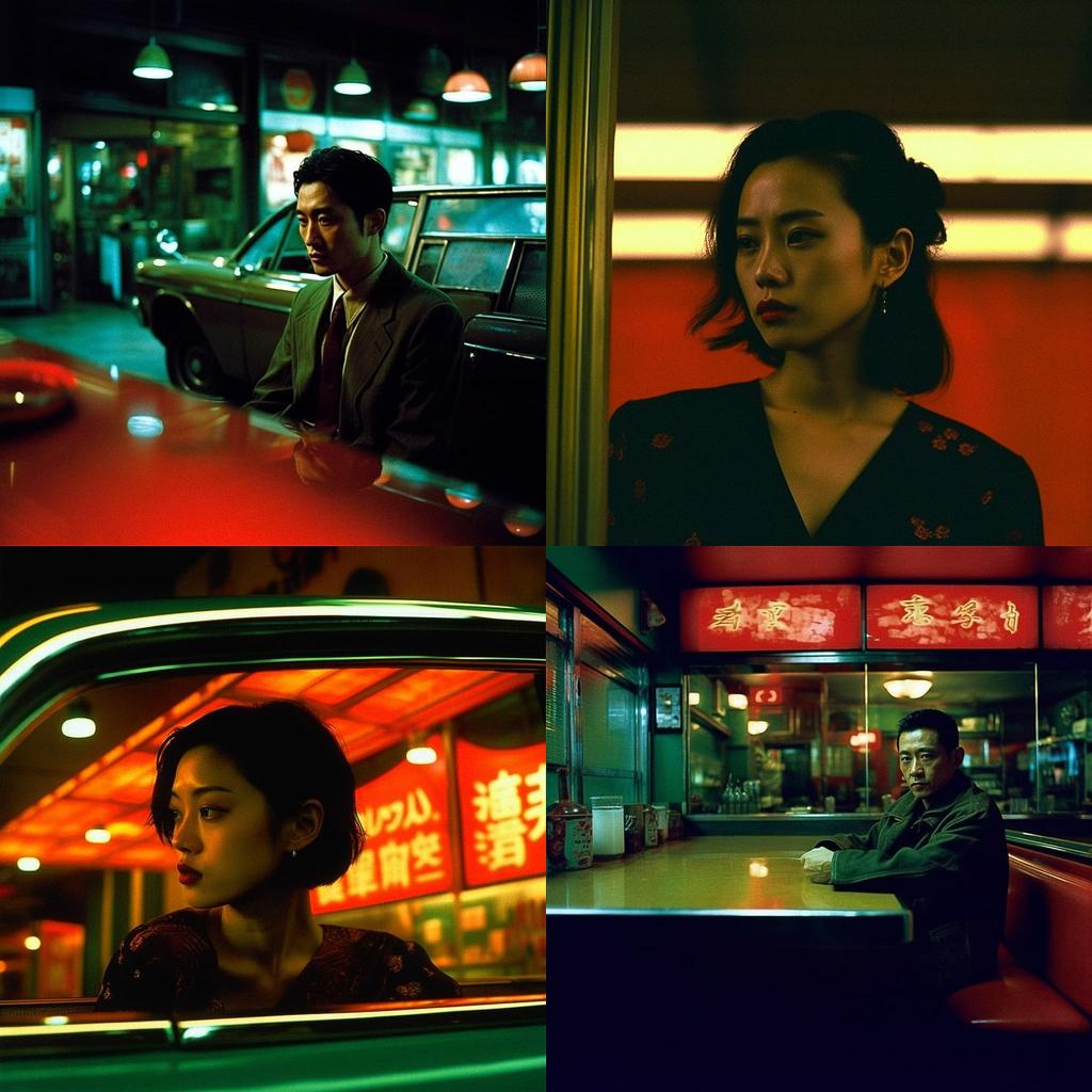 Wong Kar-wai style, Midjourney V5.1, render 1 of 4