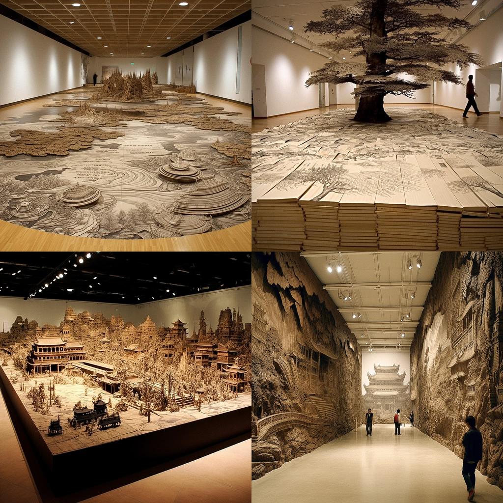 Xu Bing style, Midjourney V5.1, render 1 of 4