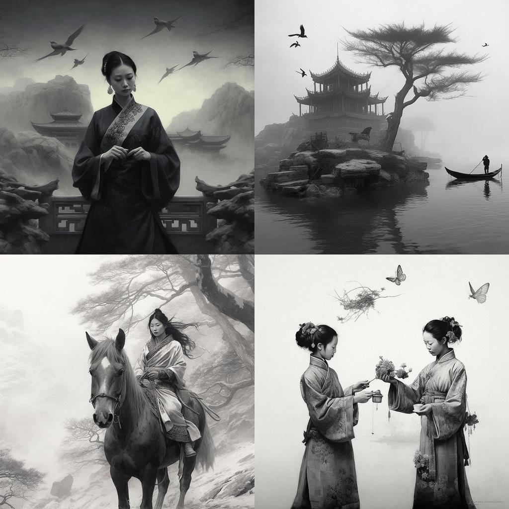 Yang Yongliang style, Midjourney V5.1, render 1 of 4