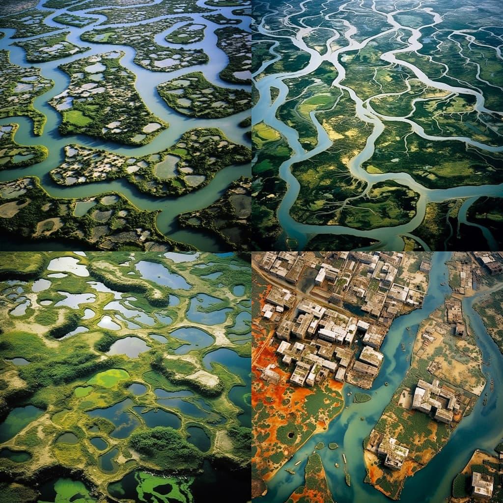 Yann Arthus-Bertrand style, Midjourney V5.1, render 1 of 4