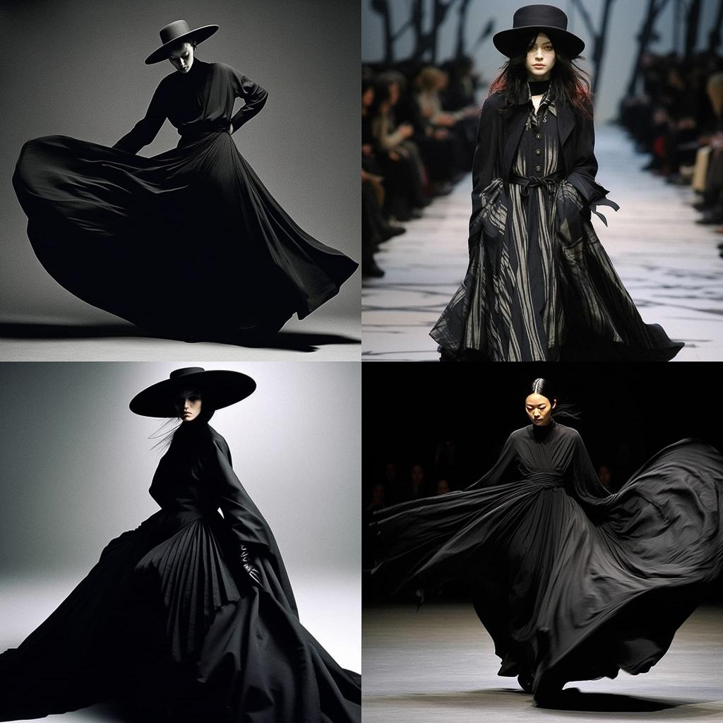 Yohji Yamamoto style, Midjourney V5.1, render 1 of 4