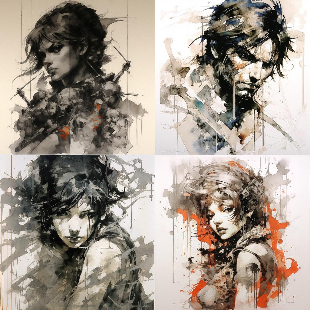 Yoji Shinkawa style, Midjourney V5.1, render 1 of 4