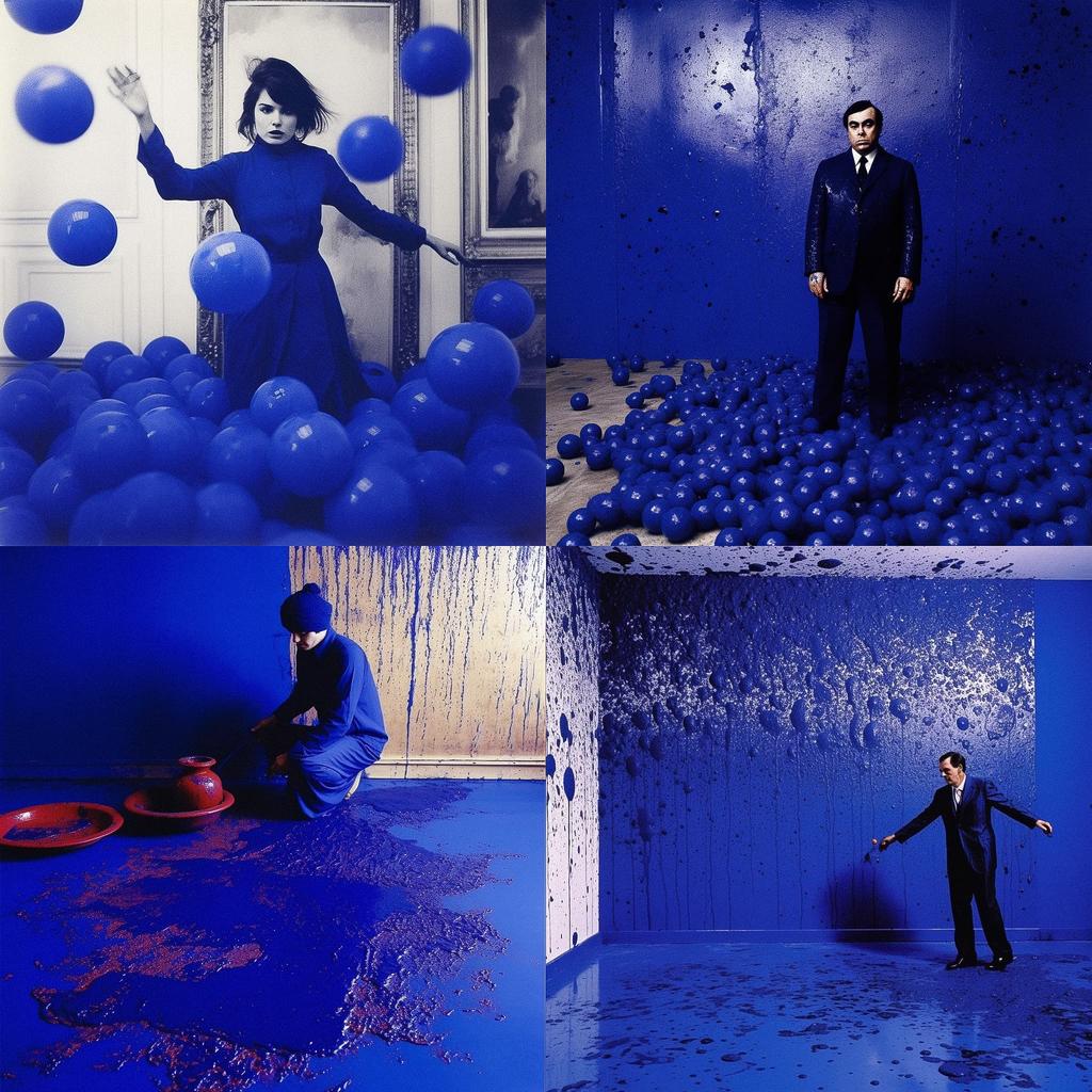 Yves Klein style, Midjourney V5.1, render 1 of 4