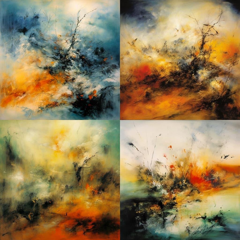 Zao Wou-Ki style, Midjourney V5.1, render 1 of 4