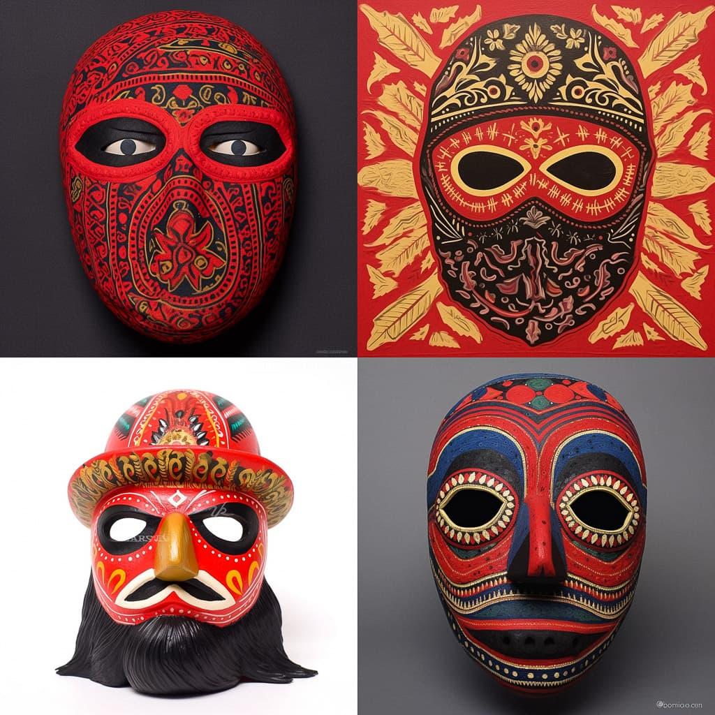 Zapatista mask style, Midjourney V5.1, render 1 of 4