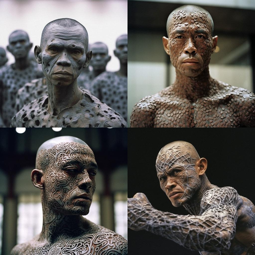Zhang Huan style, Midjourney V5.1, render 1 of 4