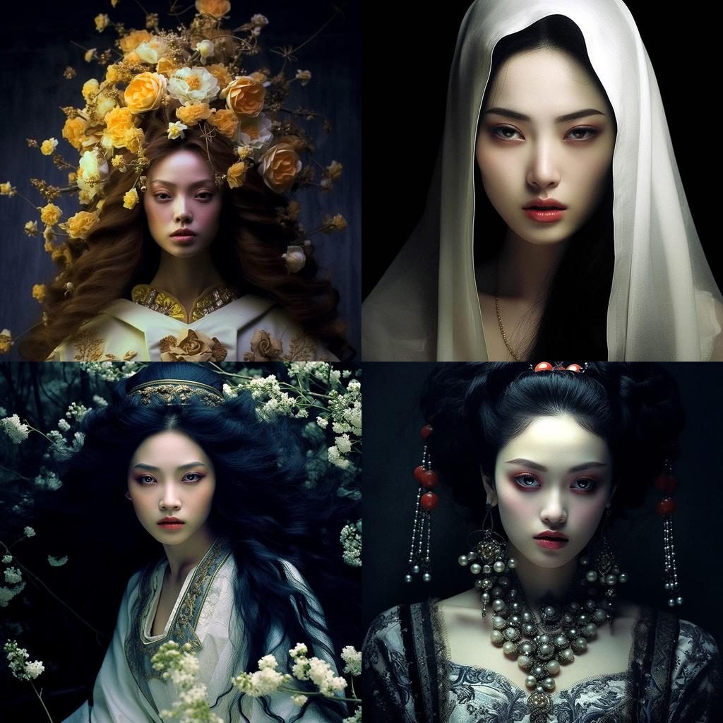 Zhang Jingna style, Midjourney V5.1, render 1 of 4