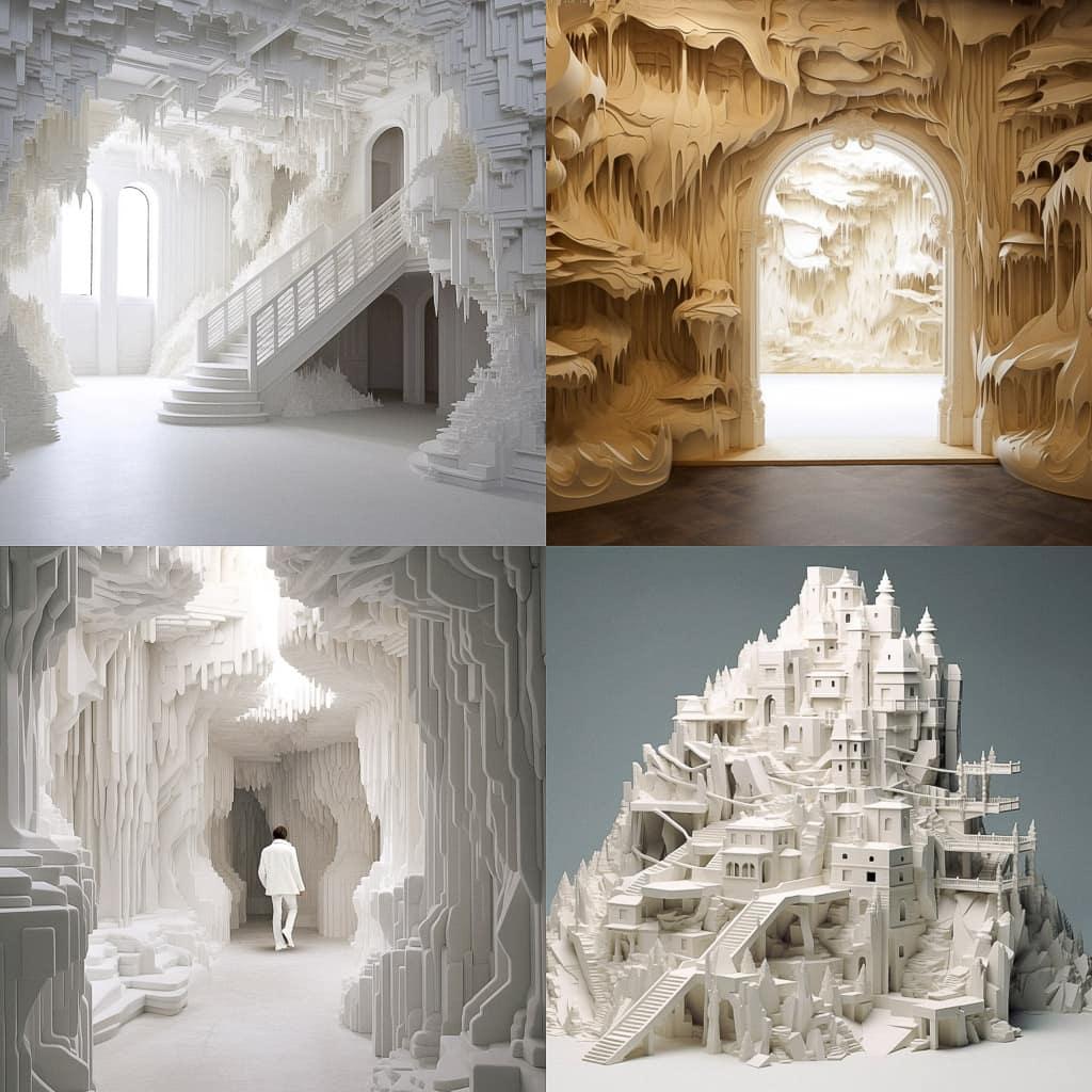 Zimoun style, Midjourney V5.1, render 1 of 4