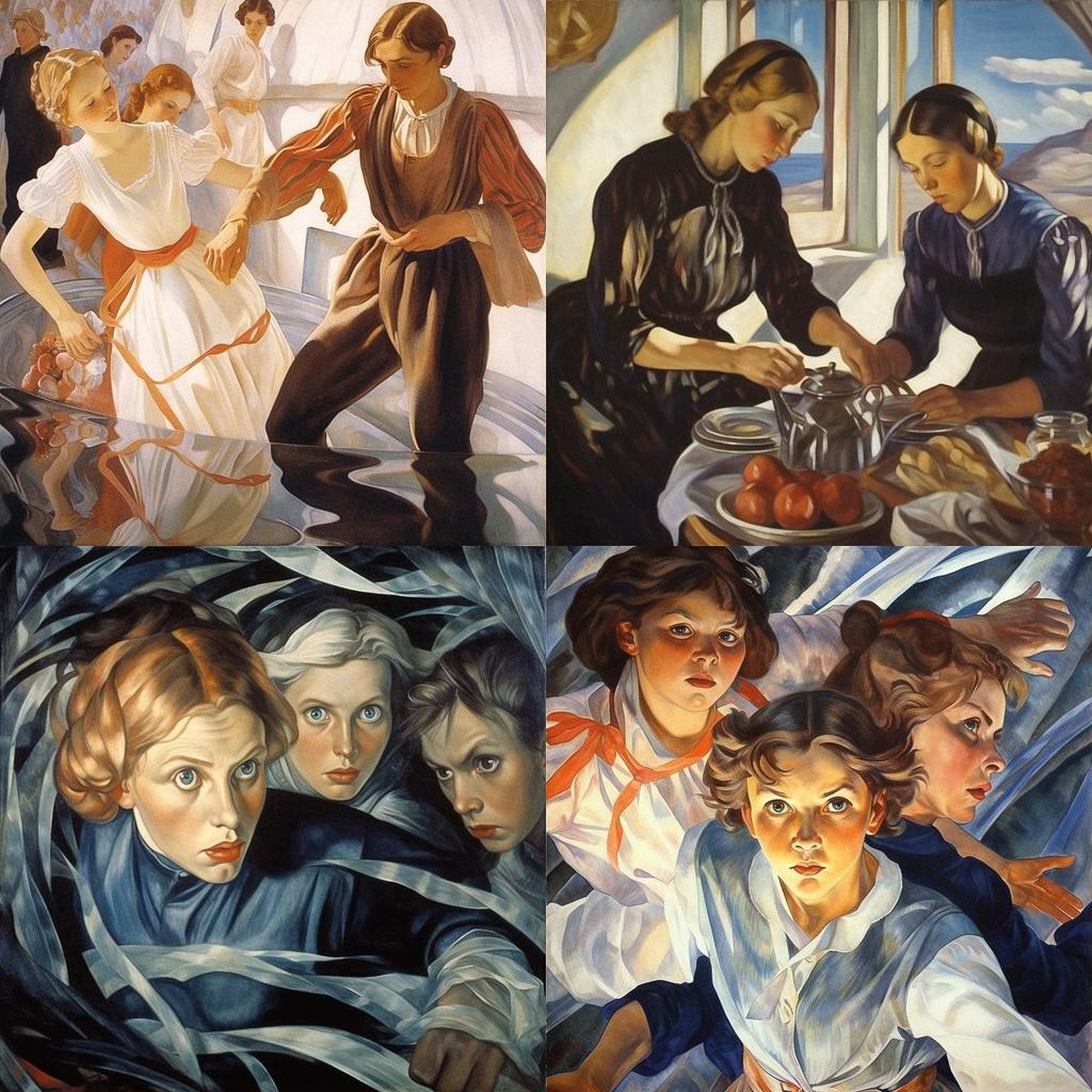 Zinaida Serebriakova style, Midjourney V5.1, render 1 of 4