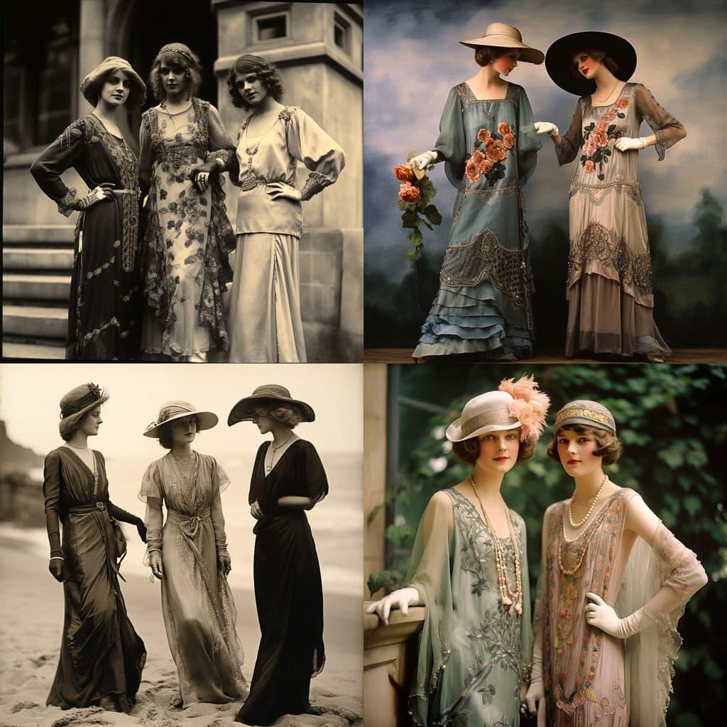 1910s fashion style, Midjourney V5.2, render 1 of 4