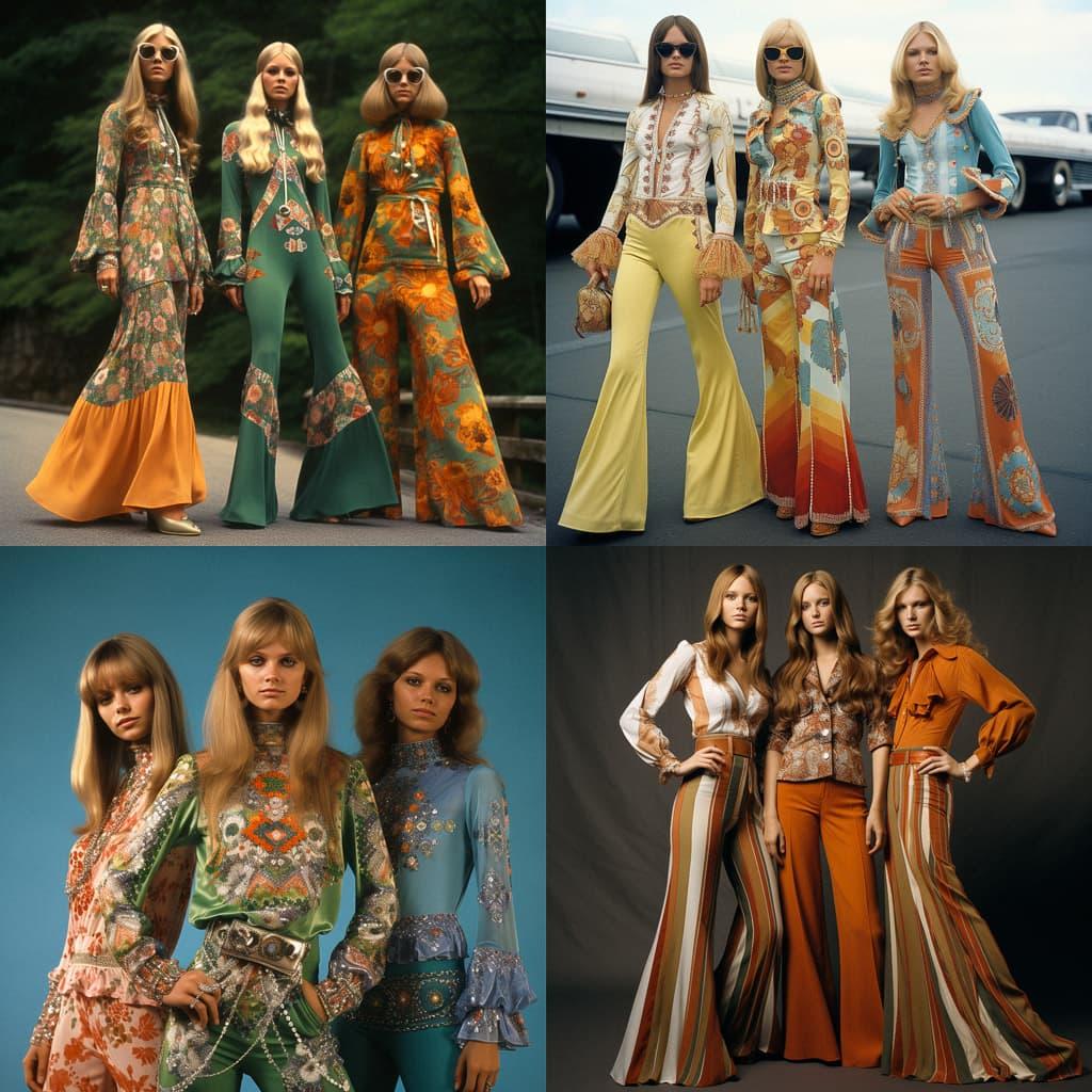 1970s fashion style, Midjourney V5.2, render 1 of 4