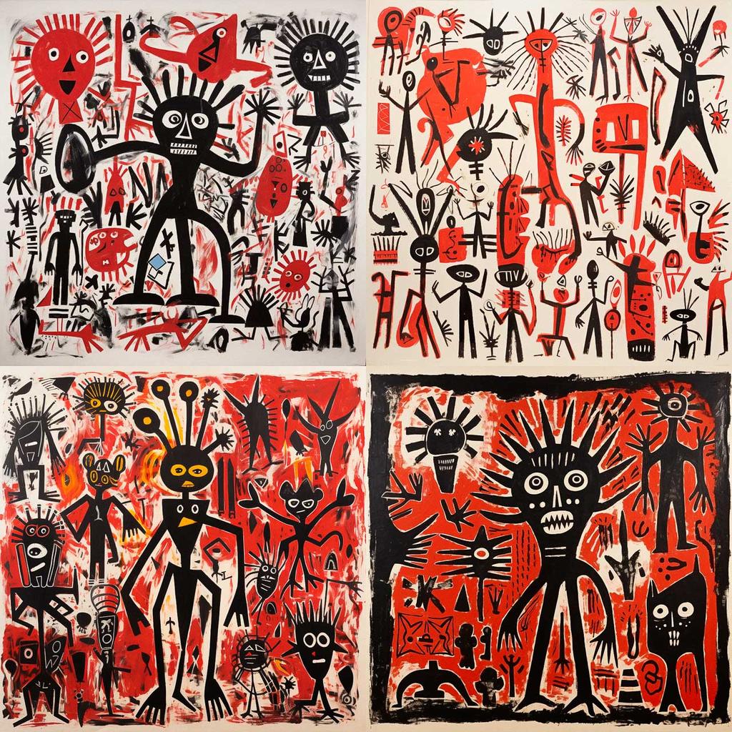 A. R. Penck style, Midjourney V5.2, render 1 of 4