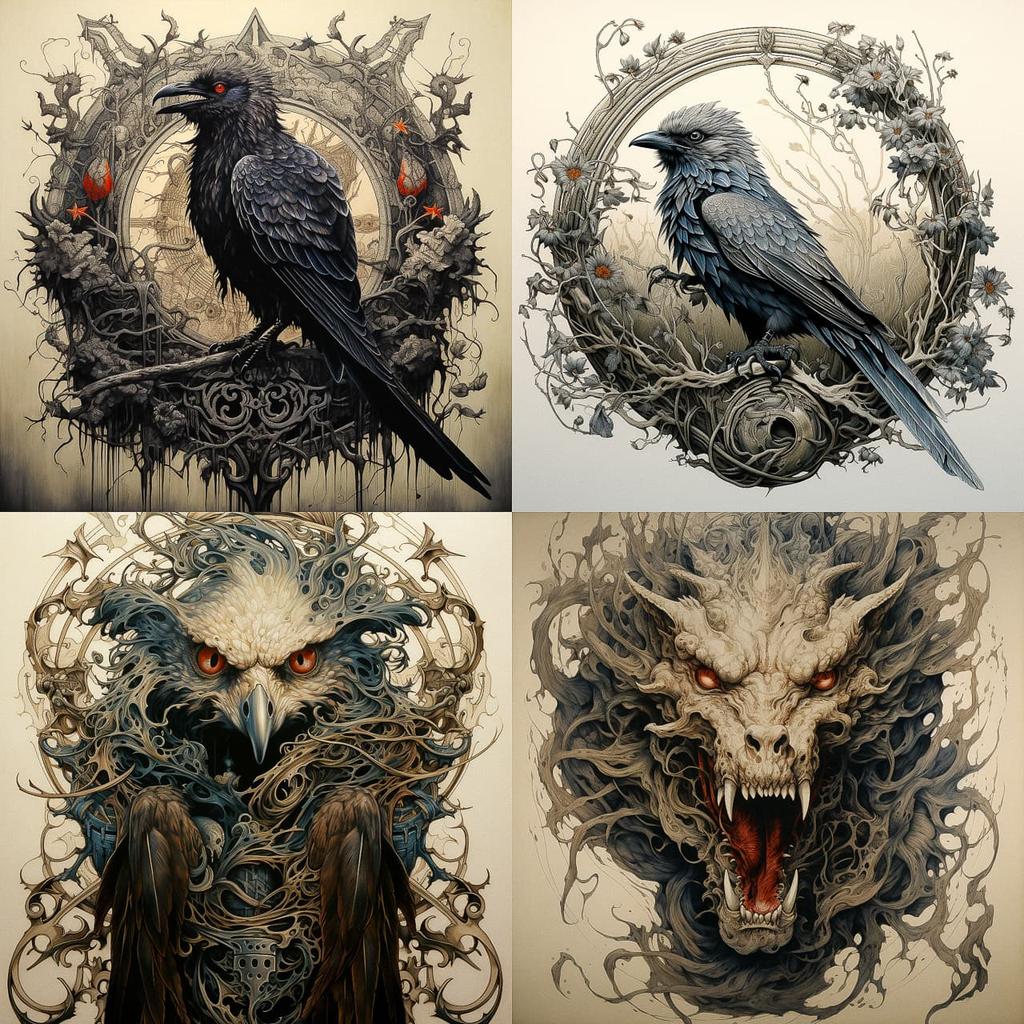 Aaron Horkey style, Midjourney V5.2, render 1 of 4