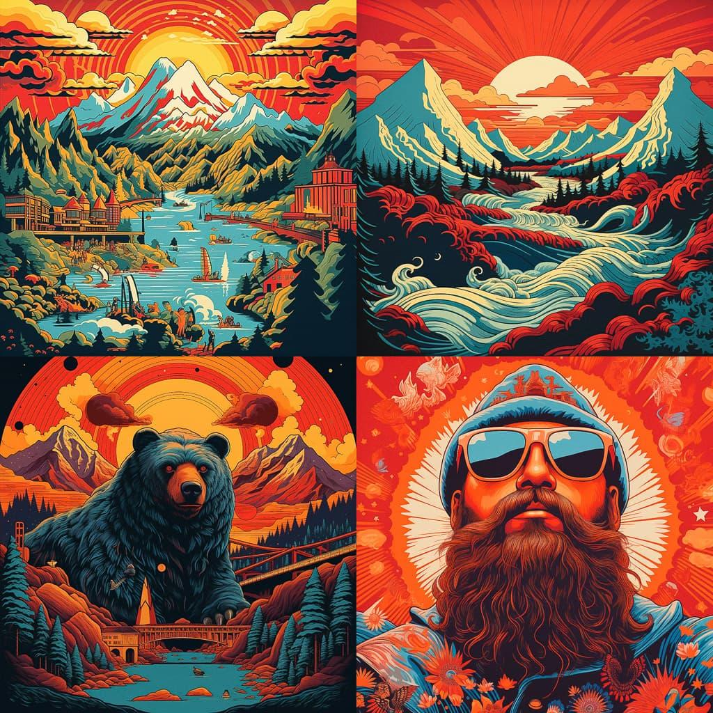 Aaron James Draplin style, Midjourney V5.2, render 1 of 4