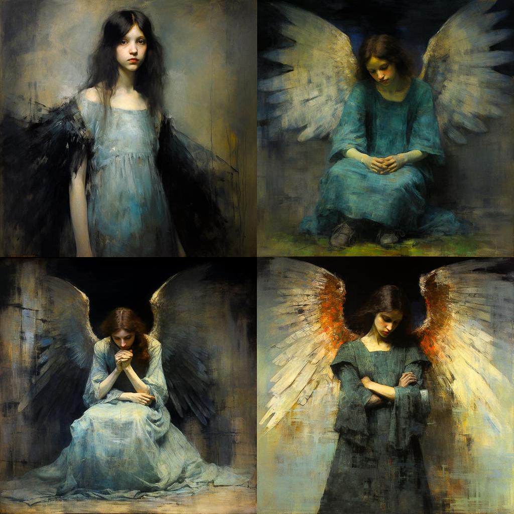 Abbott Handerson Thayer style, Midjourney V5.2, render 1 of 4