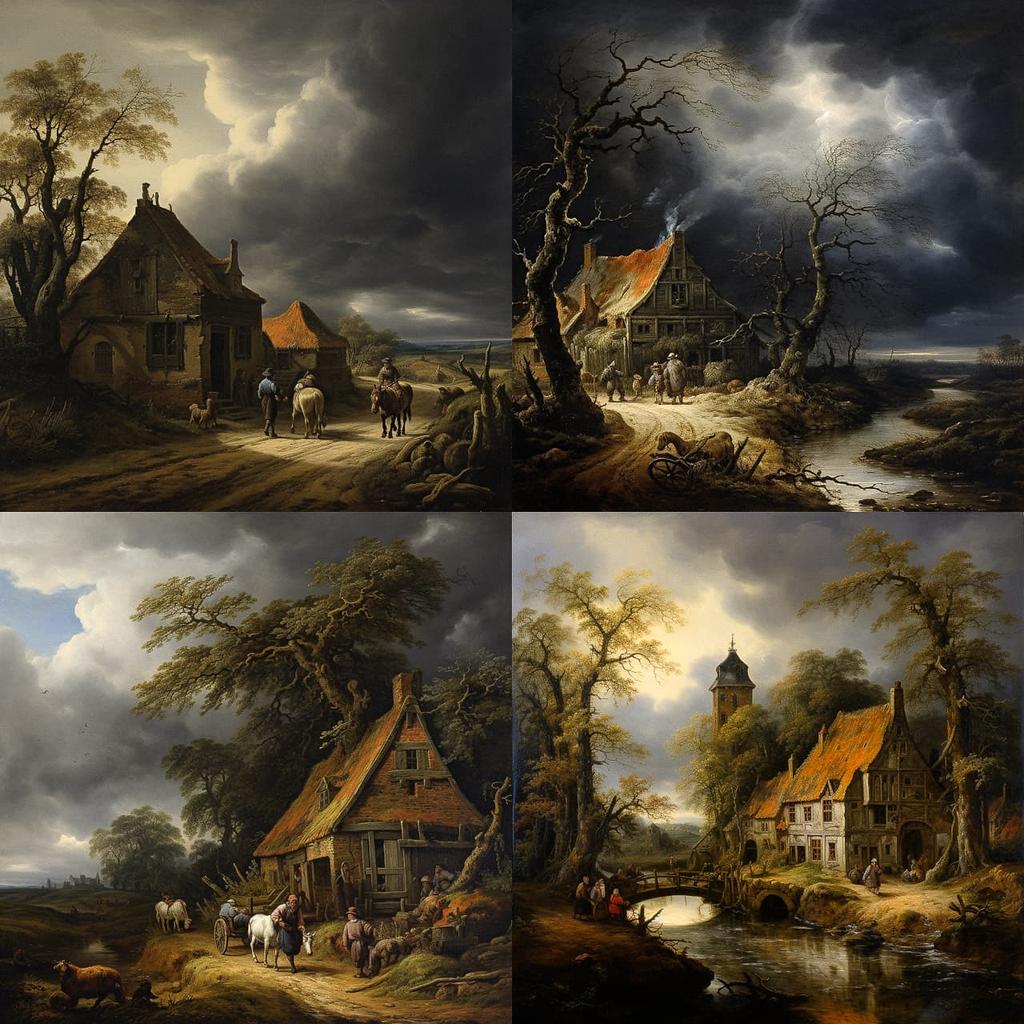 Adriaen van Ostade style, Midjourney V5.2, render 1 of 4