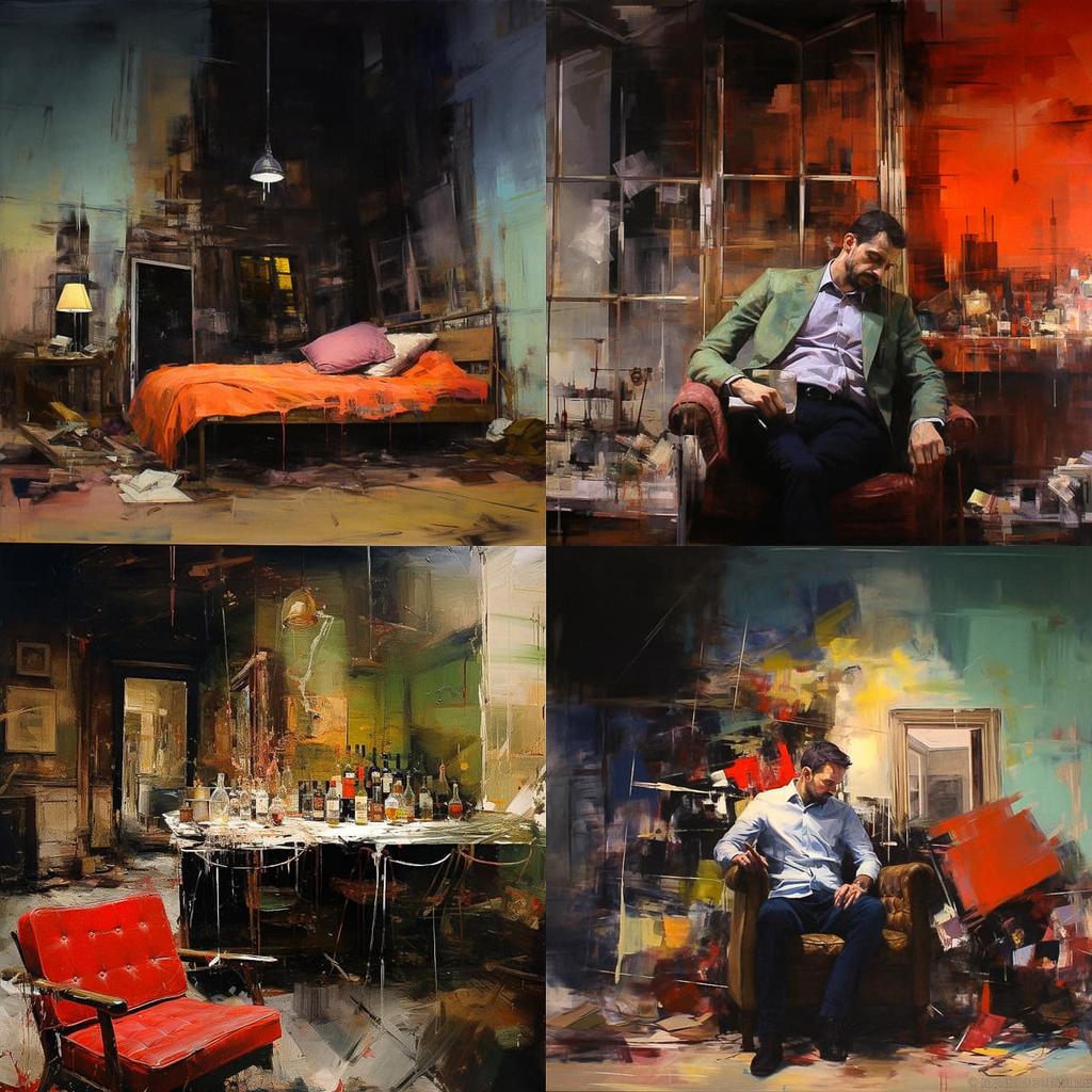 Adrian Ghenie style, Midjourney V5.2, render 1 of 4