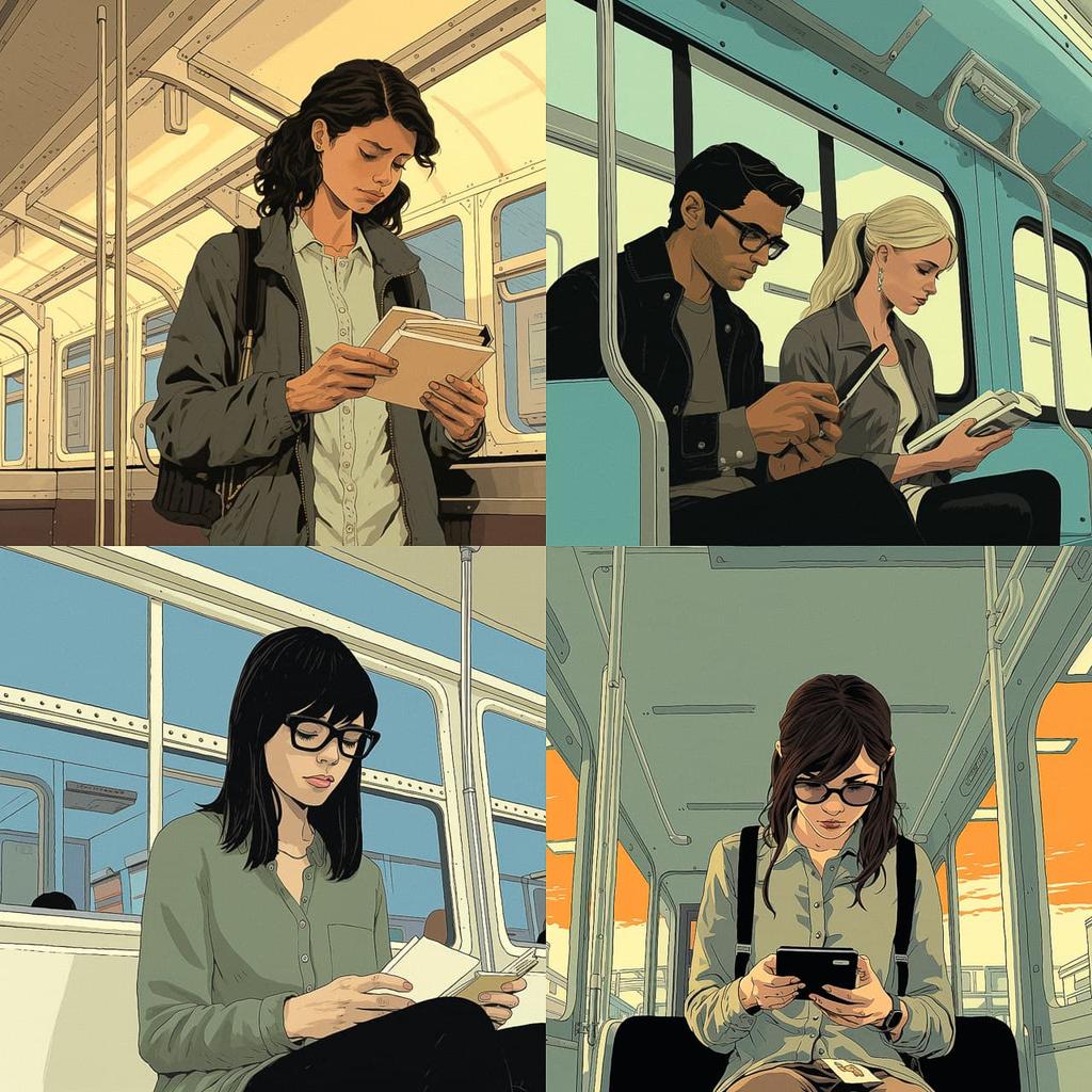 Adrian Tomine style, Midjourney V5.2, render 1 of 4