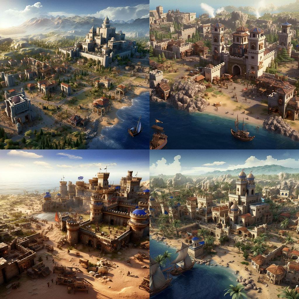 Age of Empires style, Midjourney V5.2, render 1 of 4