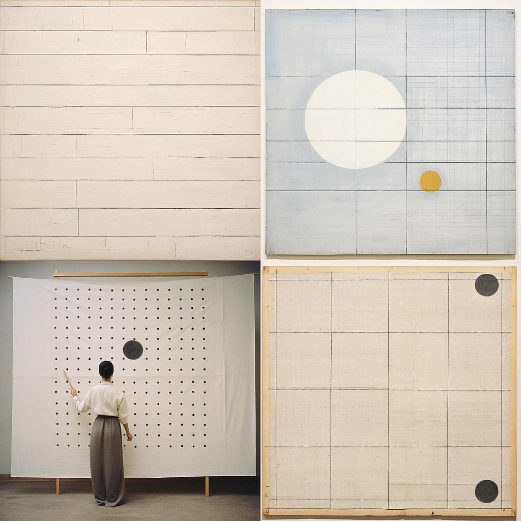 Agnes Martin style, Midjourney V5.2, render 1 of 4