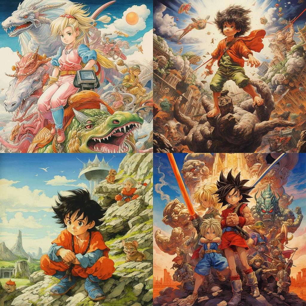 Akira Toriyama style, Midjourney V5.2, render 1 of 4