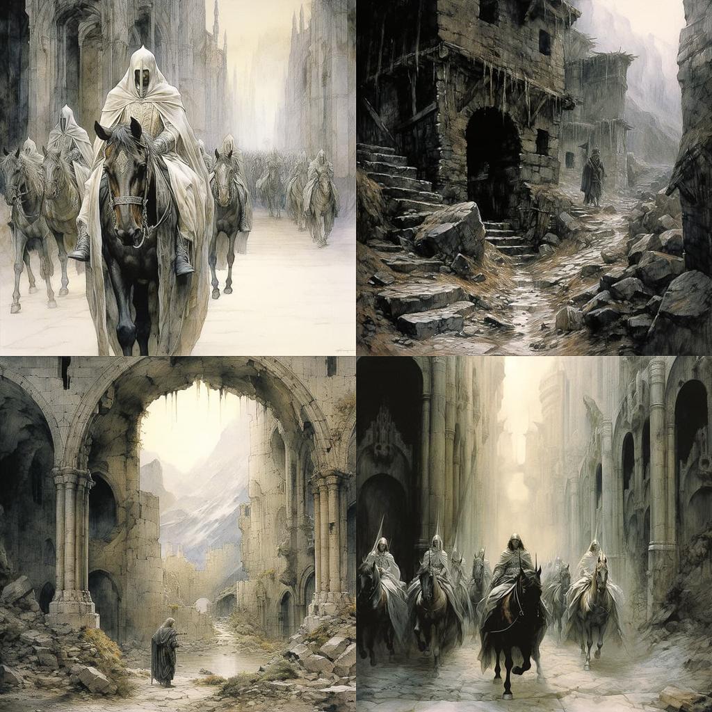 Alan Lee style, Midjourney V5.2, render 1 of 4