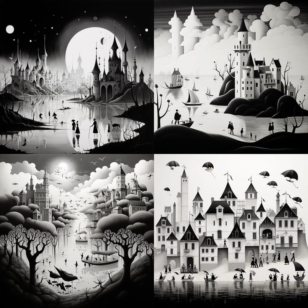Albert Dubout style, Midjourney V5.2, render 1 of 4