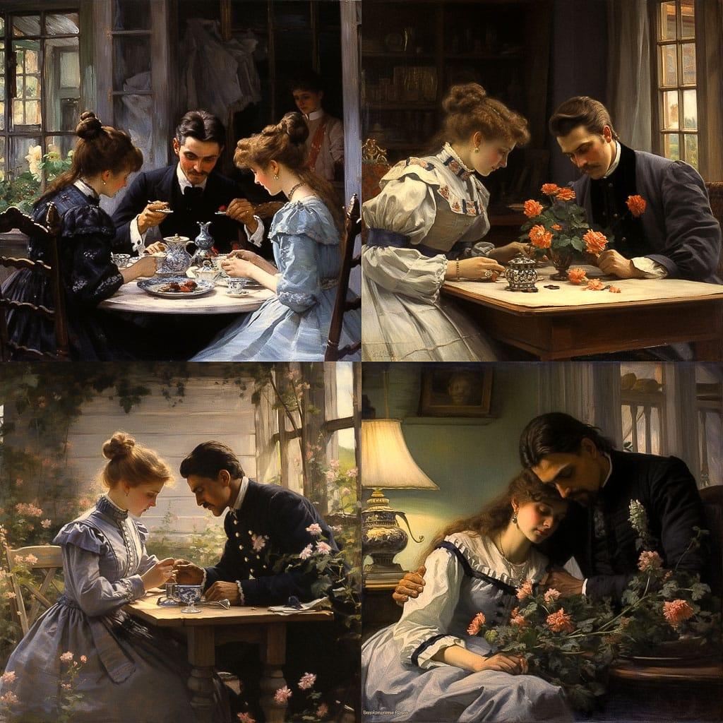 Albert Edelfelt style, Midjourney V5.2, render 1 of 4
