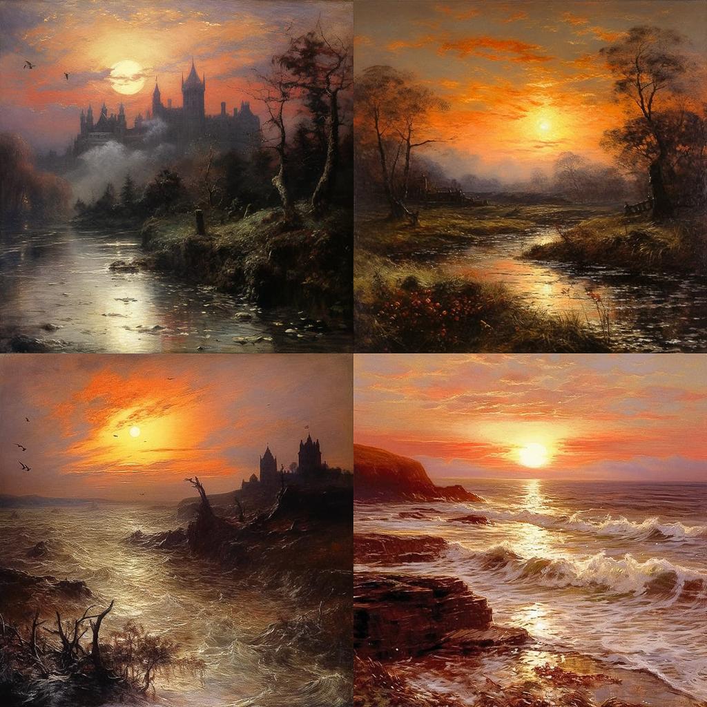 Albert Goodwin style, Midjourney V5.2, render 1 of 4