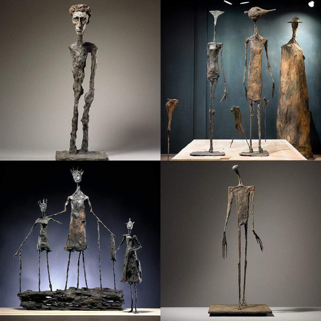 Alberto Giacometti style, Midjourney V5.2, render 1 of 4