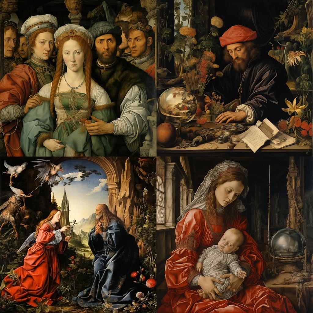 Albrecht Durer style, Midjourney V5.2, render 1 of 4