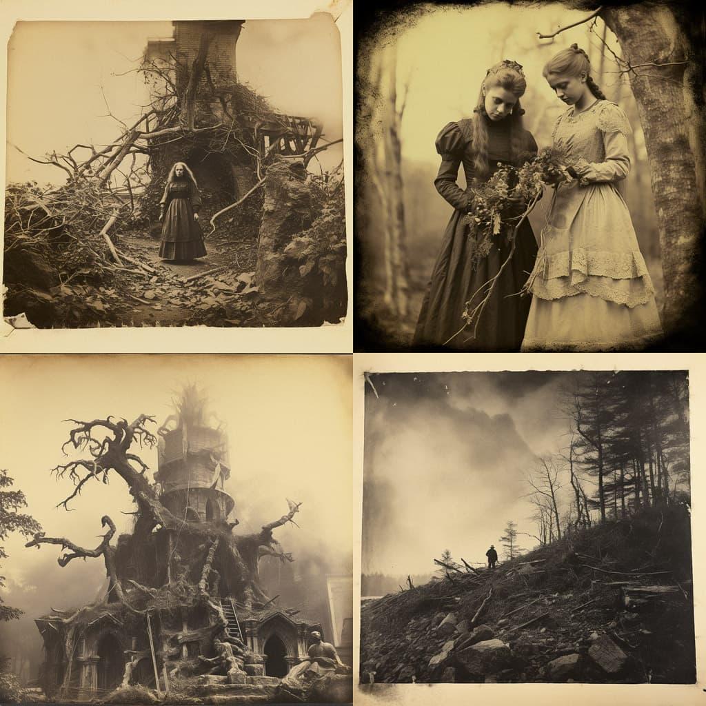 Albumen print style, Midjourney V5.2, render 1 of 4