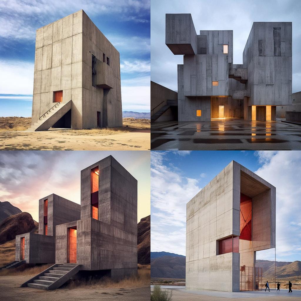 Alejandro Aravena style, Midjourney V5.2, render 1 of 4