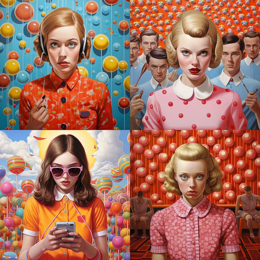 Alex Gross style, Midjourney V5.2, render 1 of 4