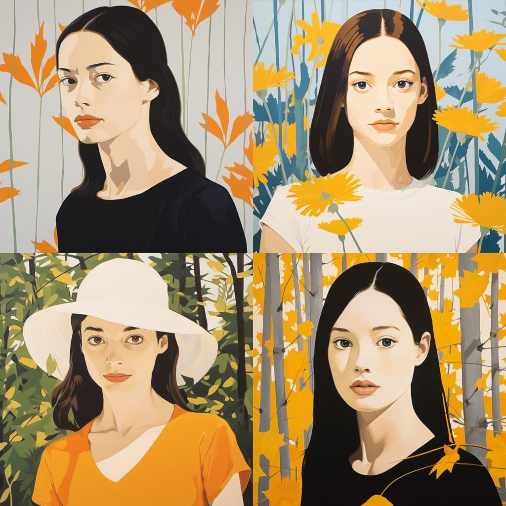 Alex Katz style, Midjourney V5.2, render 1 of 4